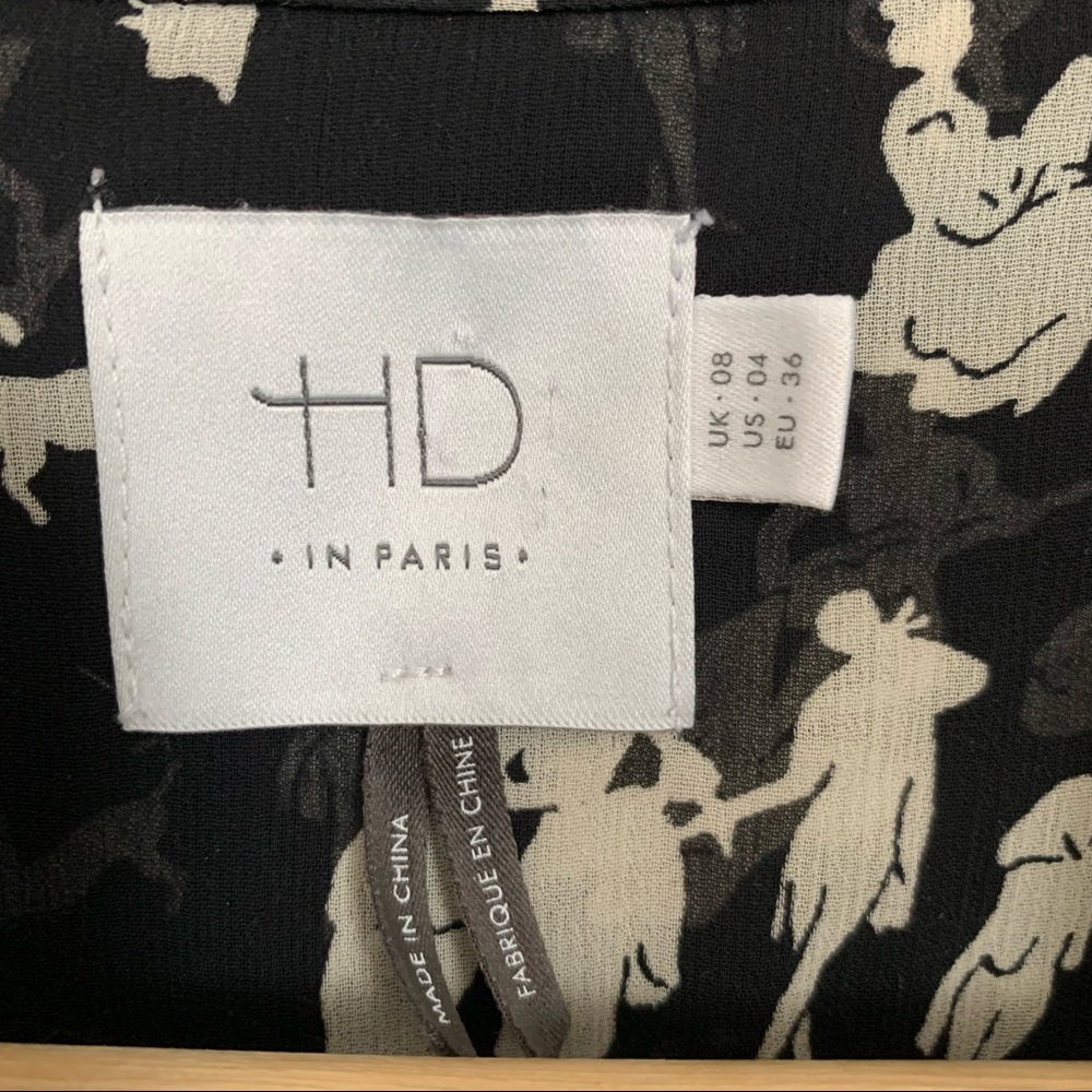 HD in Paris Blouse from Anthropologie | Size 4 | Black and Tan - Picture 8 of 8